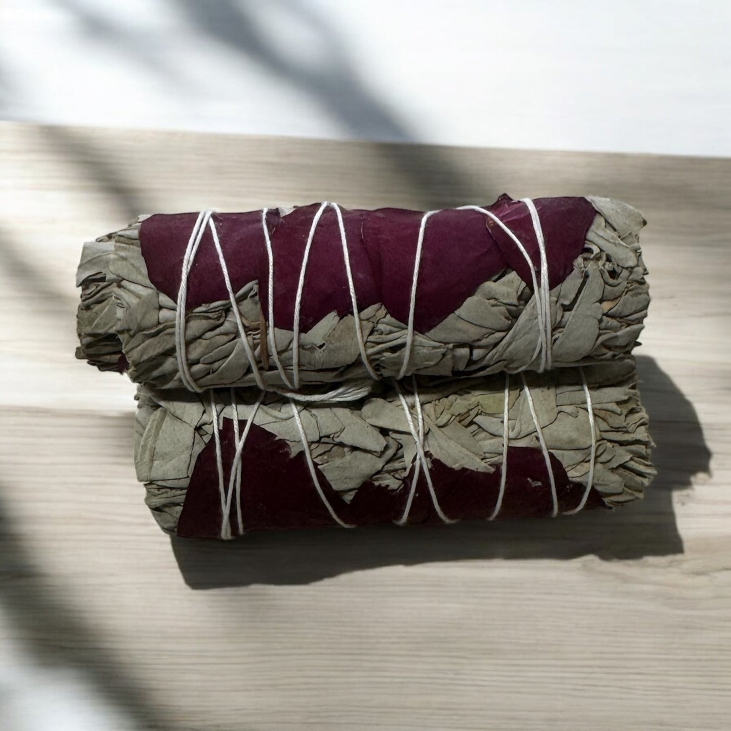 White Sage W/ Dried Rose Petals Smoke Cleanse
