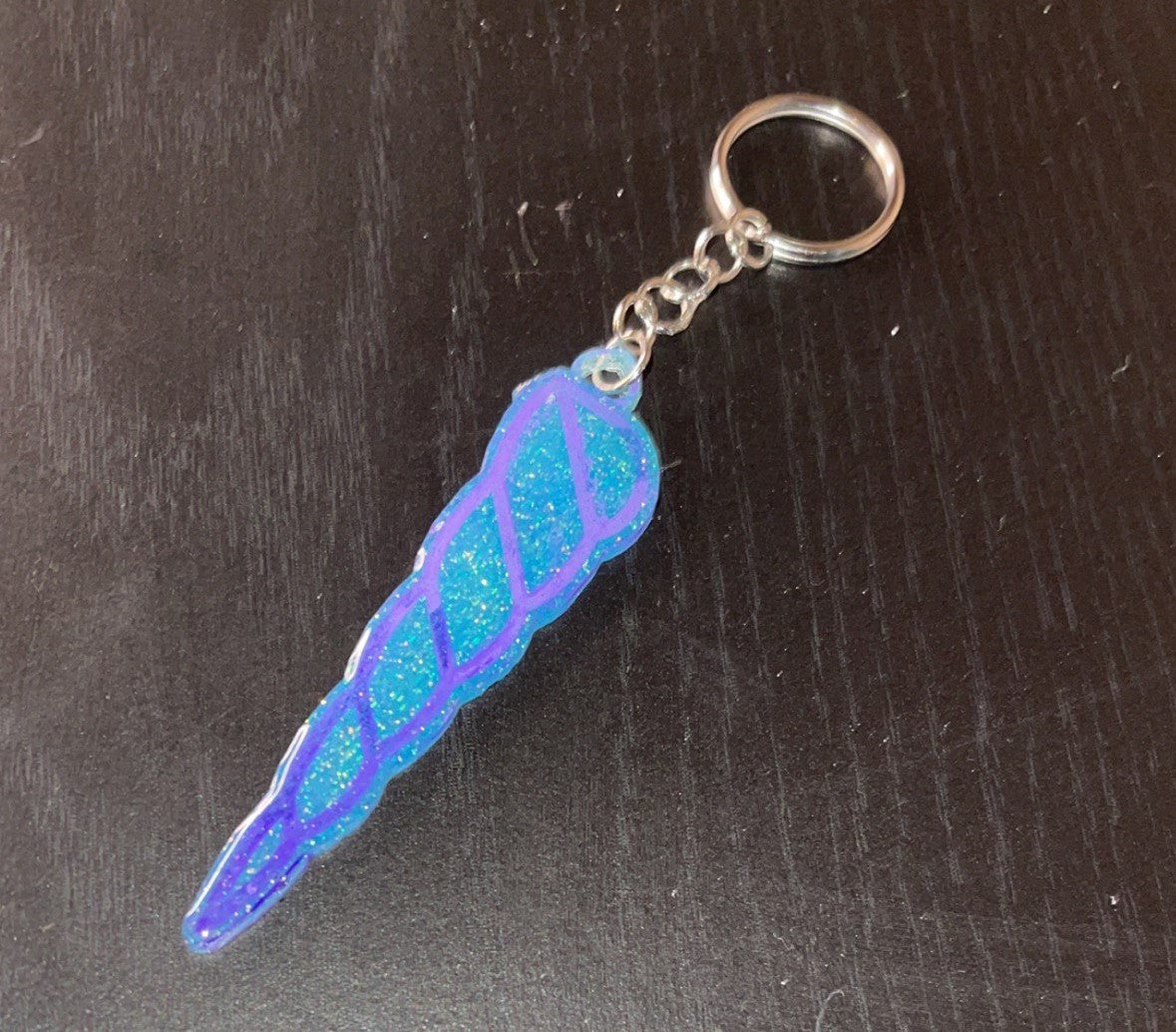 Teal Unicorn/Narwhal Horn Keychain