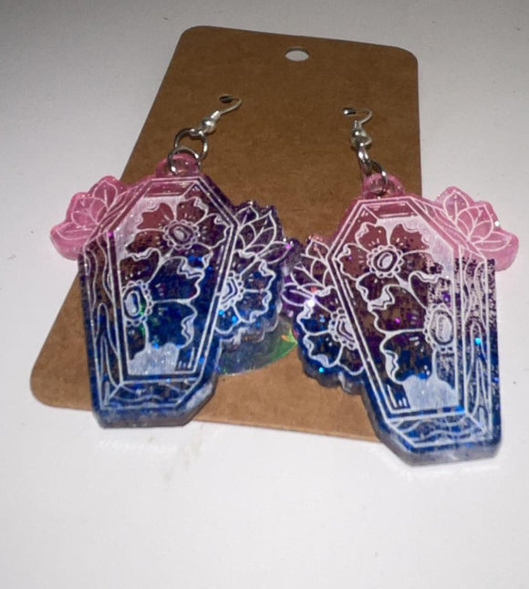 BIPRIDE Halloween Resin Earrings - Flower and Coffin