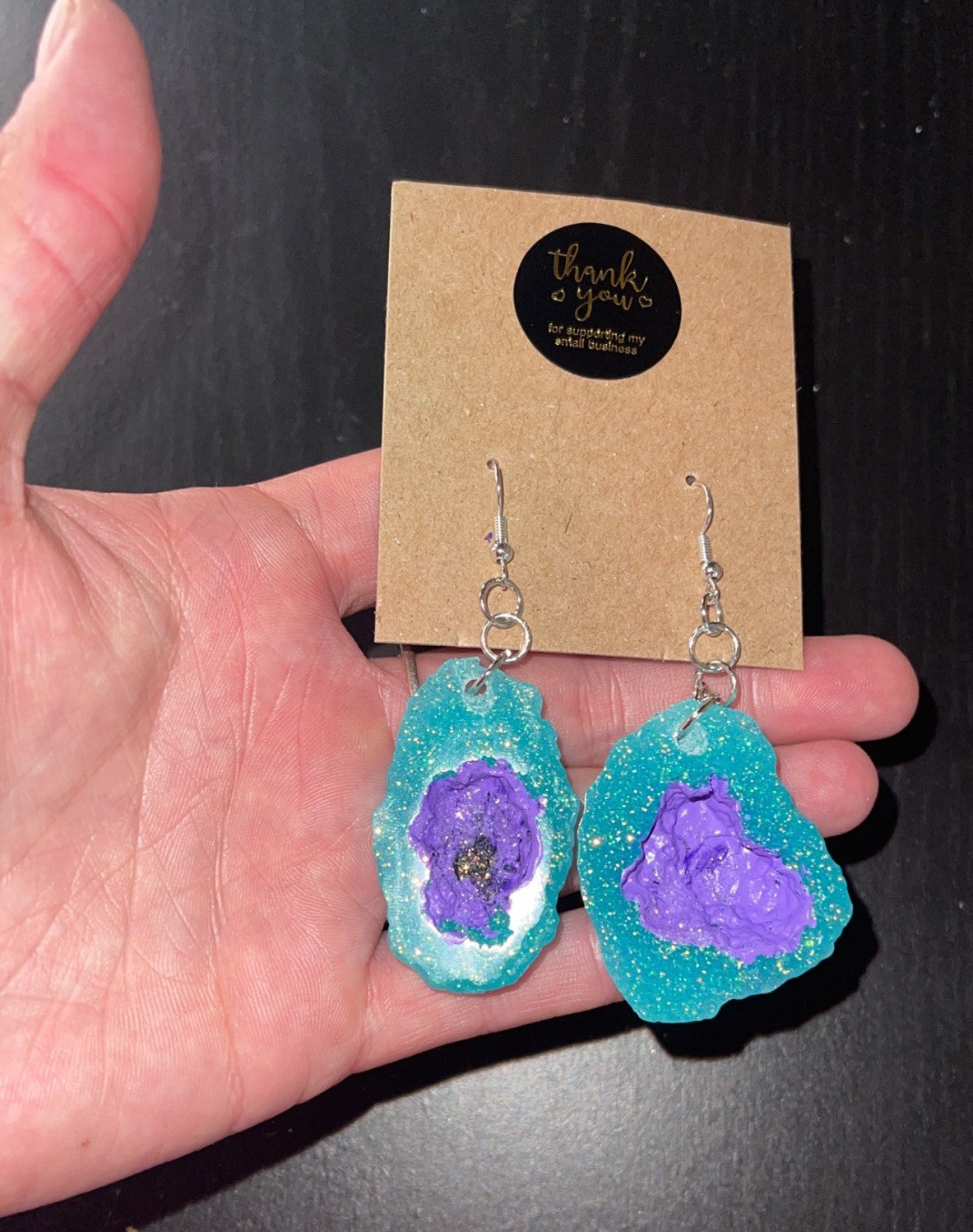 Crystal Cluster Resin Earrings