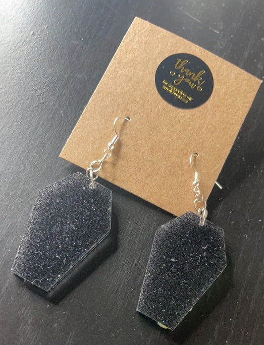 Black Coffin Earrings