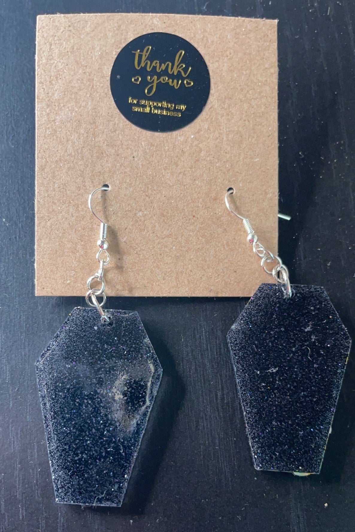 Black Coffin Earrings