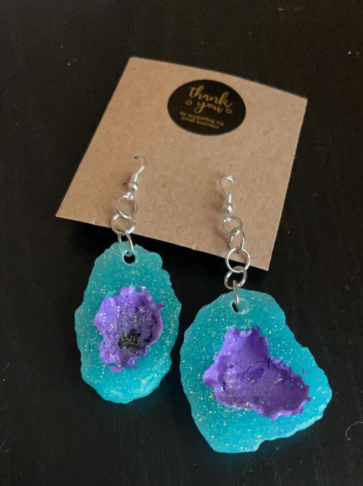 Crystal Cluster Resin Earrings