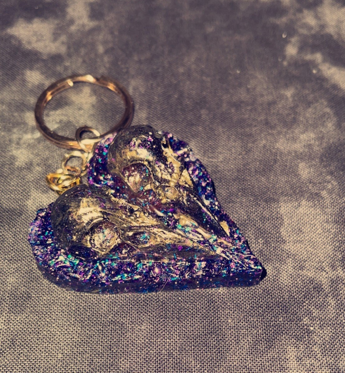 Crow Skull Heart Keychain [Charms]