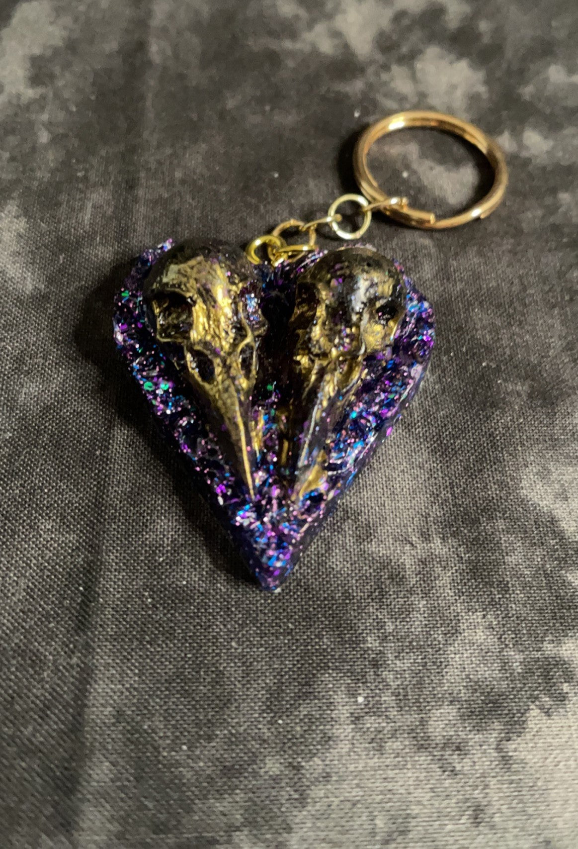 Crow Skull Heart Keychain [Charms]