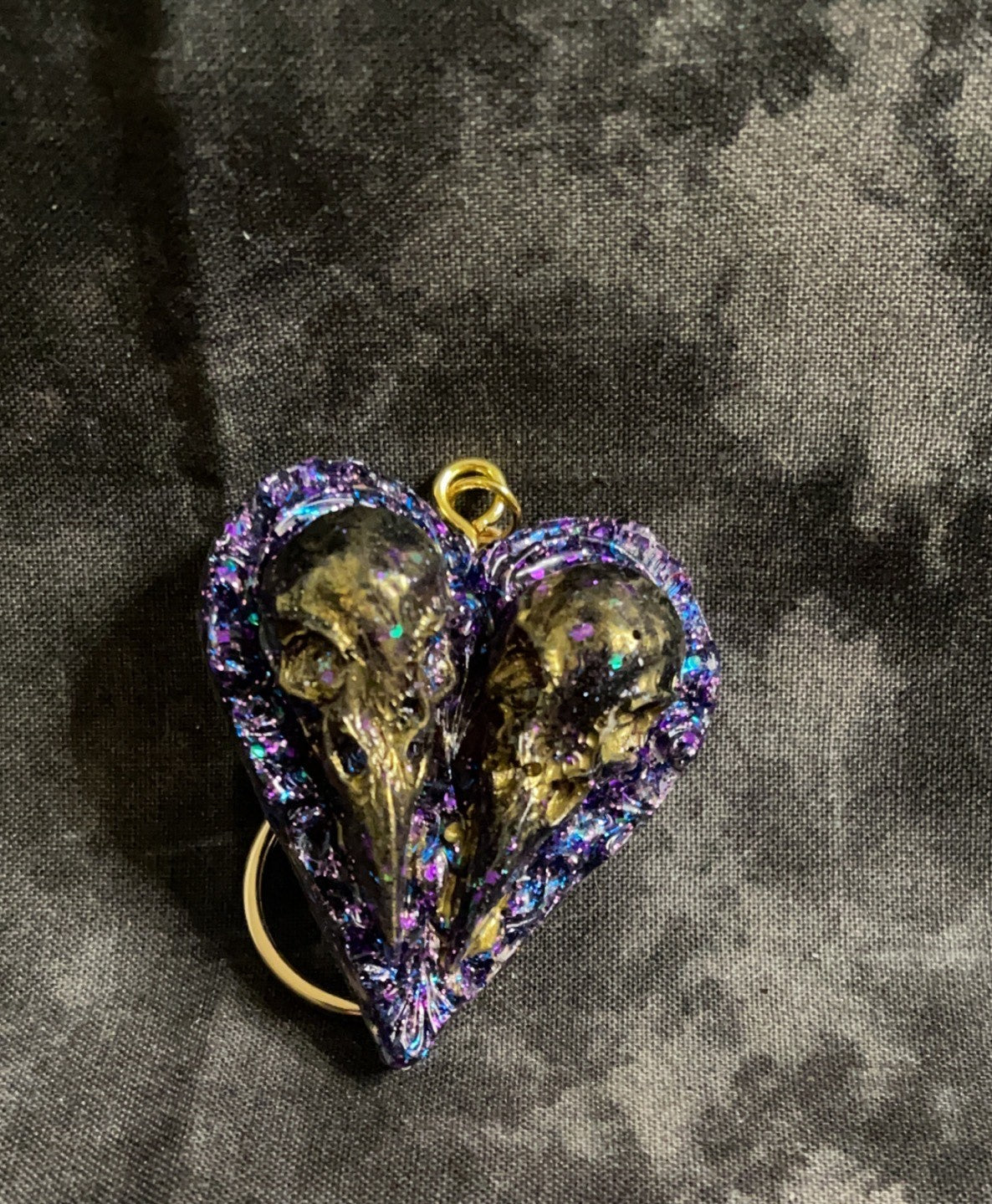 Crow Skull Heart Keychain [Charms]