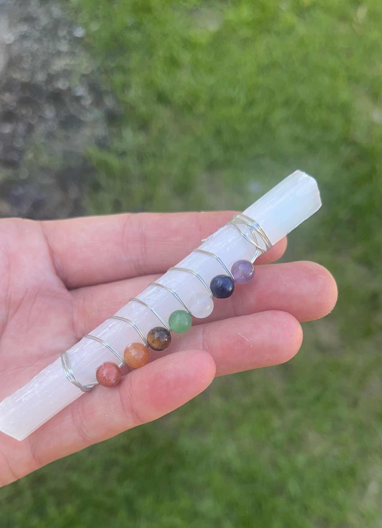 Chakra Selenite Wands [SILVER]