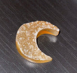 Carved Druzy Crescent Moon - Citrine